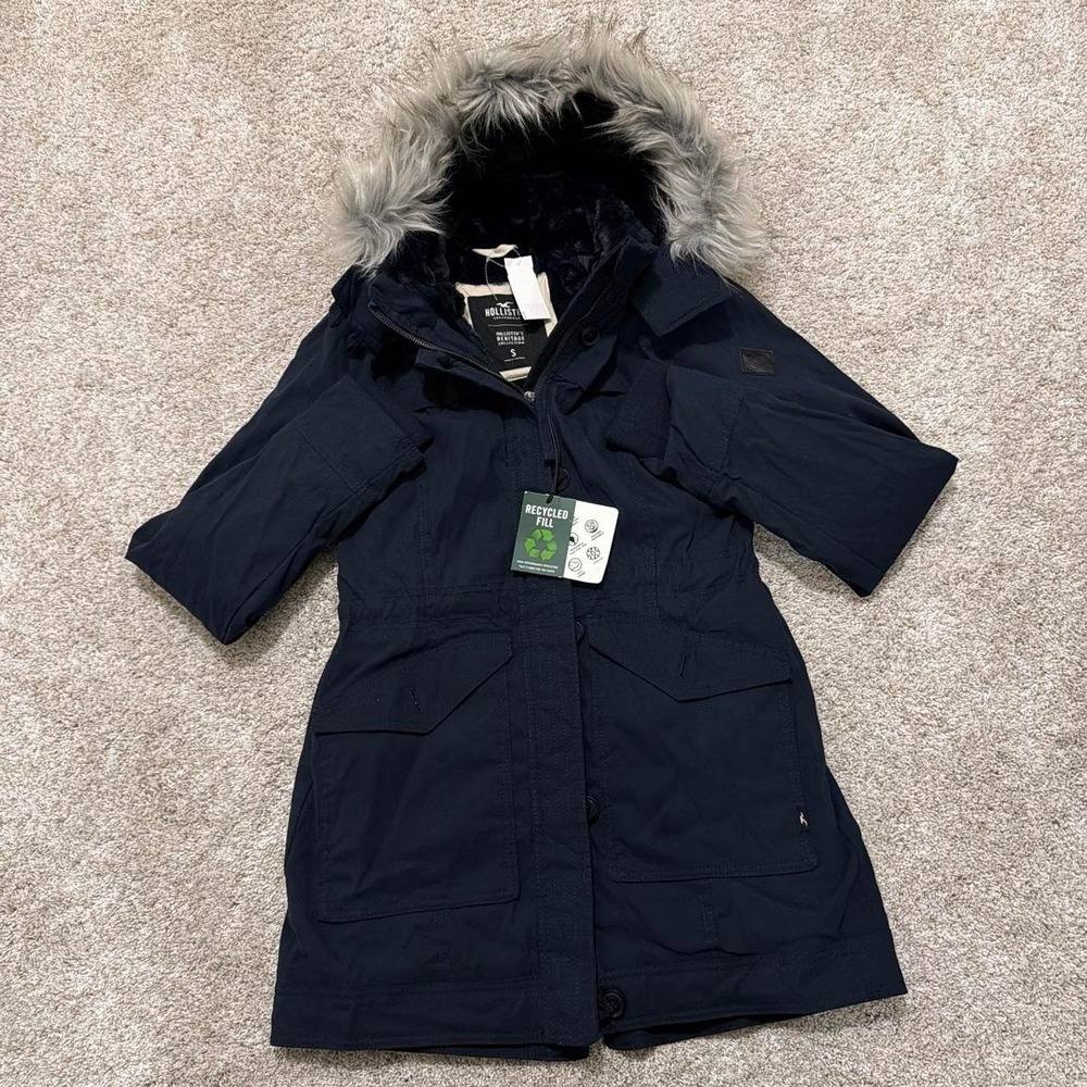 NWT Hollister Heritage Parka Coat | Navy | Small